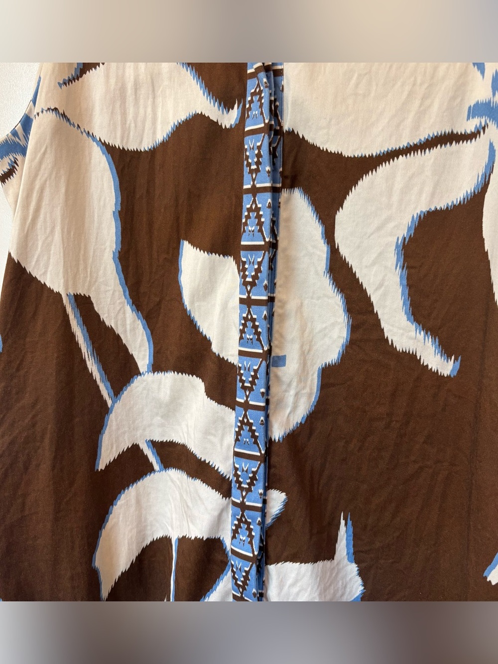 Tuckernuck Tan Blue Palm Sleeveless Collared Charlie Dress Size Medium - Picture 5 of 10